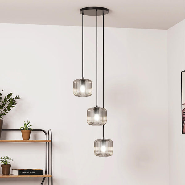 Vtwonen HOME DELUXE Hanglamp Van Glas LILY - Grijs Rook