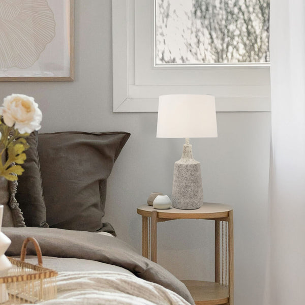 Vtwonen HOME DELUXE Kleine Tafellamp In Steenlook CARO - Wit