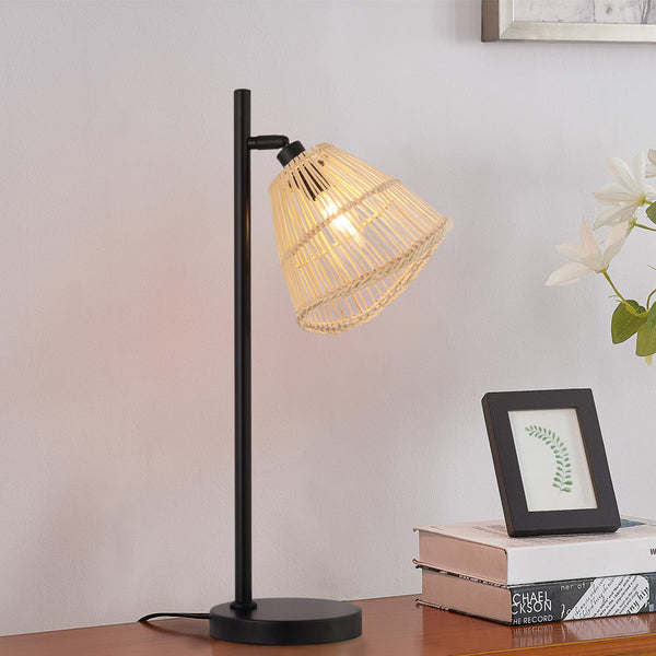 Vtwonen HOME DELUXE Tafellamp Van Rotan FELIA - Beige