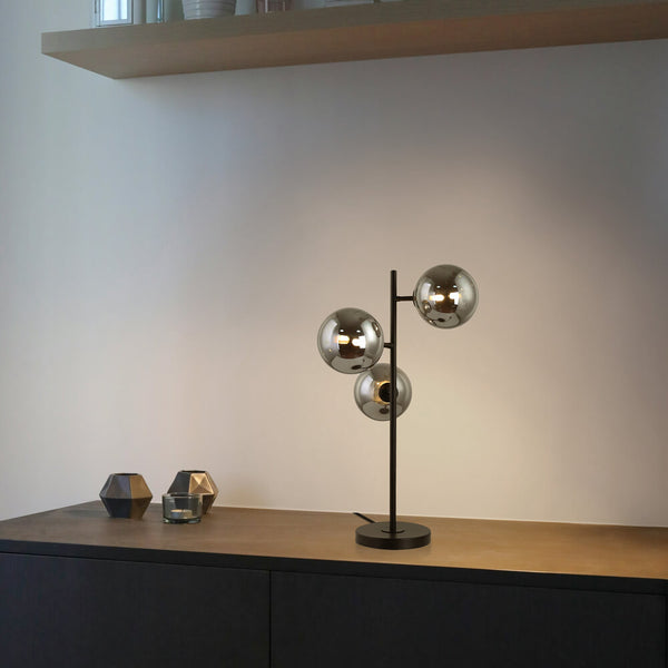 Vtwonen HOME DELUXE VIOLA Glazen Tafellamp - Rookgrijs