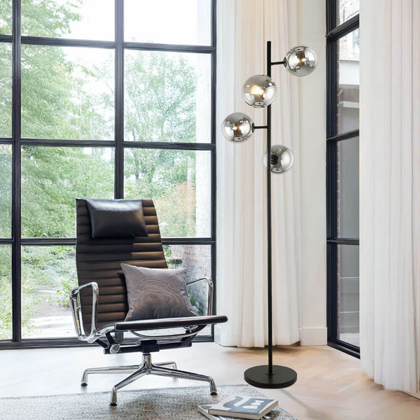 Vtwonen HOME DELUXE VIOLA Glazen Vloerlamp - Rookgrijs