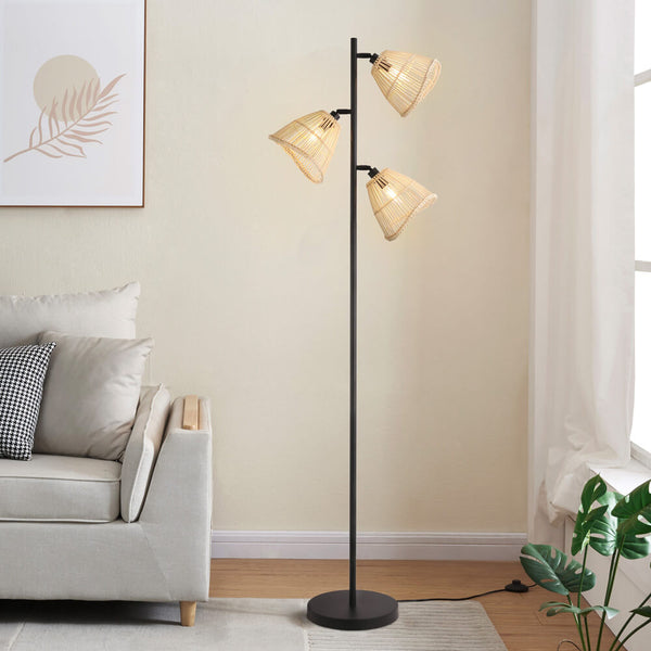 Vtwonen HOME DELUXE Vloerlamp Van Rotan FELIA - Beige