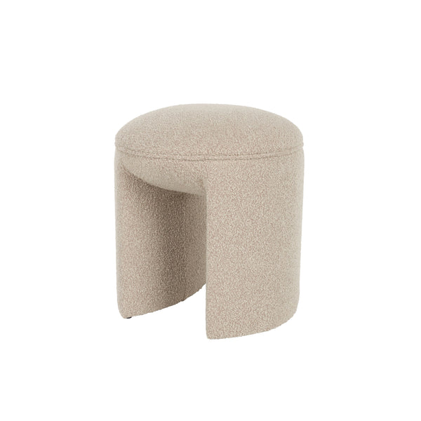 Vtwonen Housecraft Living Noxx Kruk/ Poef Teddy Stof Beige