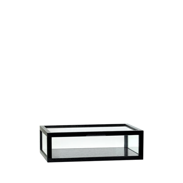 vtwonen Hübsch doos View Display - essenfineer/essenhout/glas/mdf - 40x30xh12cm