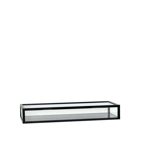 vtwonen Hübsch doos View Display - essenhoutfineer/essenhout/glas/mdf - 80x30xh12cm