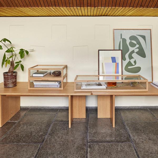 Vtwonen Hübsch Vitrinekast View - Glas/mdf/eikenfineer/eikenhout - 80x30xh12cm