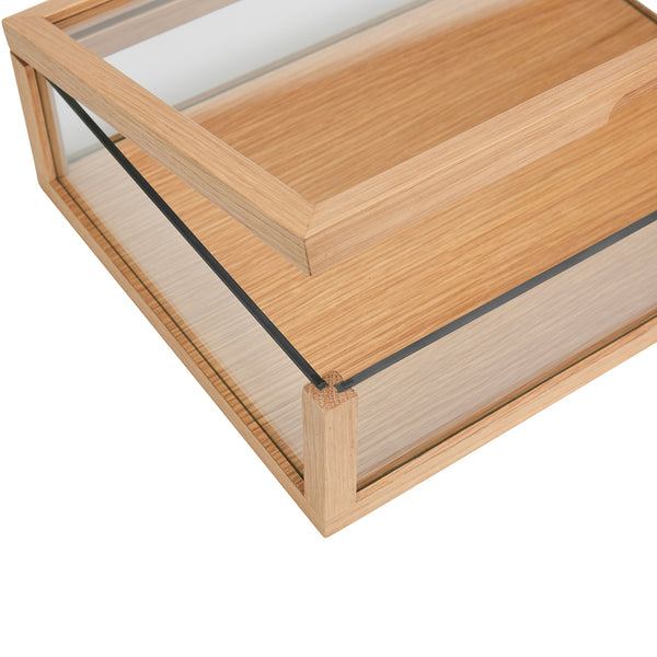 Vtwonen Hübsch Vitrinekast View - Glas/mdf/eikenfineer/eikenhout - 80x30xh12cm