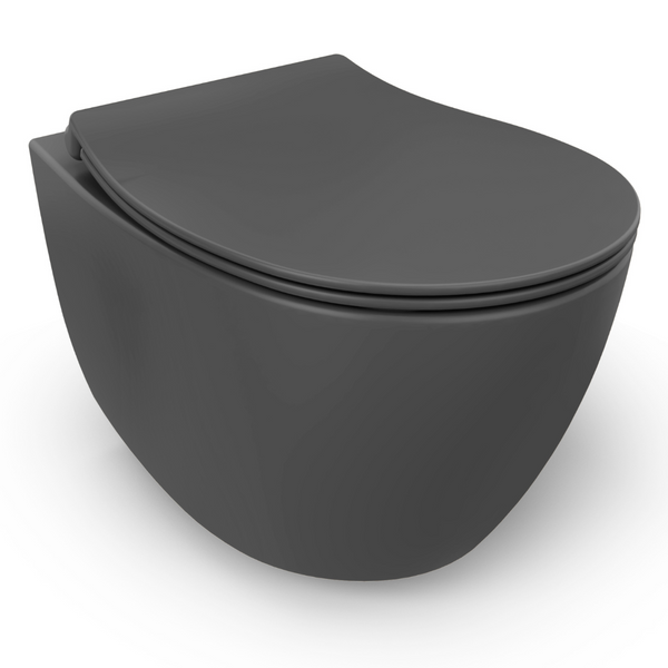 vtwonen Isvea Wc Toilet Badkamer Hangend Antraciet Inclusief Softclose Toiletbril