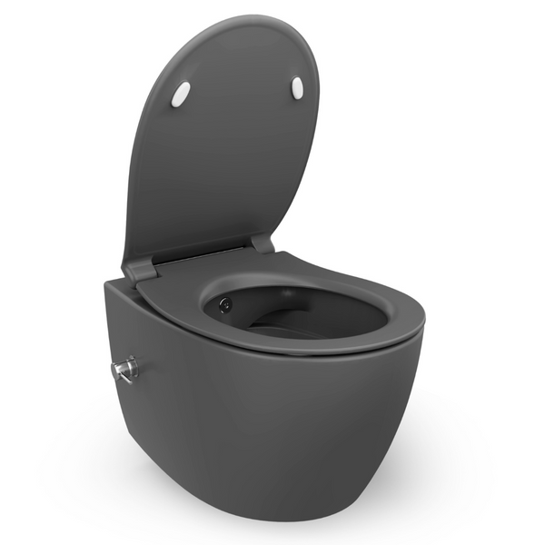Vtwonen Isvea Wc Toilet Badkamer Hangend Bidet Antraciet Inclusief Softclose Toiletbril