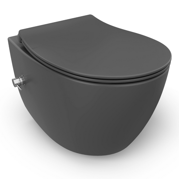 vtwonen Isvea Wc Toilet Badkamer Hangend Bidet Antraciet Inclusief Softclose Toiletbril