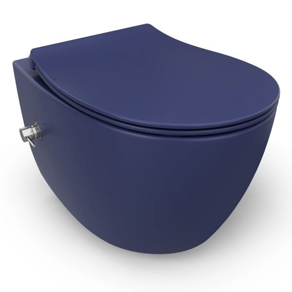 vtwonen Isvea Wc Toilet Badkamer Hangend Bidet Blauw Inclusief Softclose Toiletbril