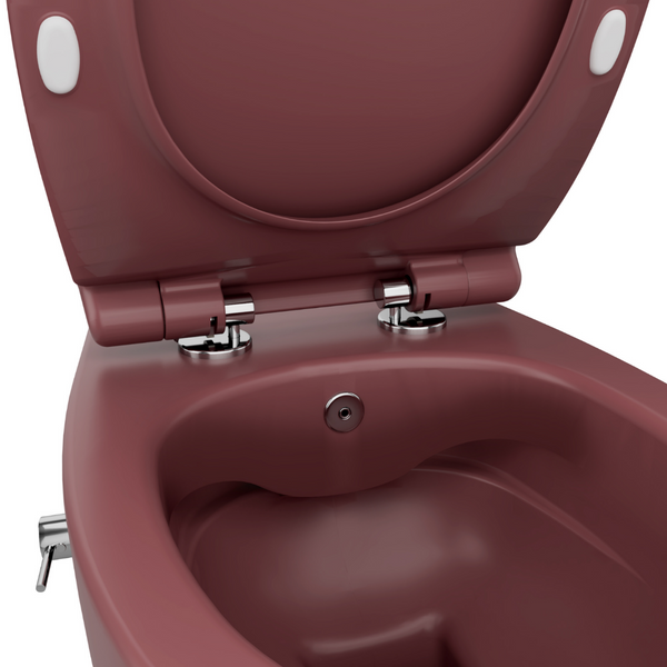 Vtwonen Isvea Wc Toilet Badkamer Hangend Bidet Bordeaux Rood Inclusief Softclose Toiletbril