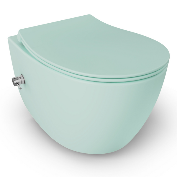 vtwonen Isvea Wc Toilet Badkamer Hangend Bidet Mint Groen Inclusief Softclose Toiletbril