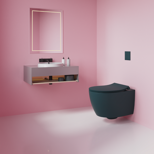 Vtwonen Isvea Wc Toilet Badkamer Hangend Bidet Petrol Groen Inclusief Softclose Toiletbril