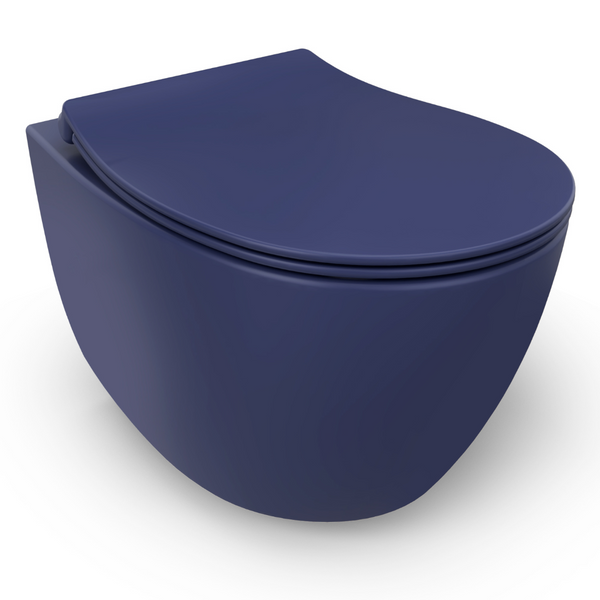 vtwonen Isvea Wc Toilet Badkamer Hangend Blauw Inclusief Softclose Toiletbril