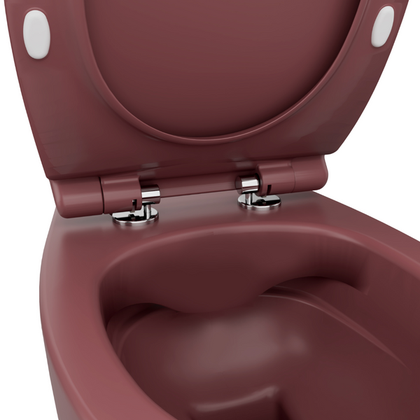 Vtwonen Isvea Wc Toilet Badkamer Hangend Bordeaux Rood Inclusief Softclose Toiletbril