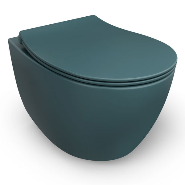 vtwonen Isvea Wc Toilet Badkamer Hangend Petrol Groen Inclusief Softclose Toiletbril