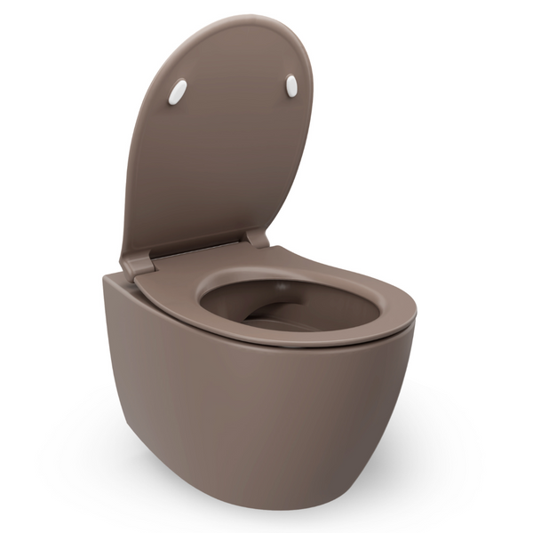 Vtwonen Isvea Wc Toilet Badkamer Hangend Taupe Inclusief Softclose Toiletbril
