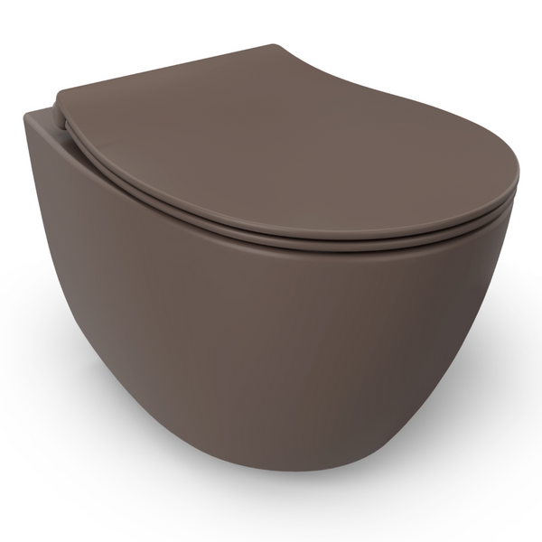 vtwonen Isvea Wc Toilet Badkamer Hangend Taupe Inclusief Softclose Toiletbril