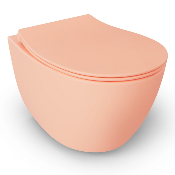 vtwonen Isvea Wc Toilet Badkamer Hangend Zalm Roze Inclusief Softclose Toiletbril