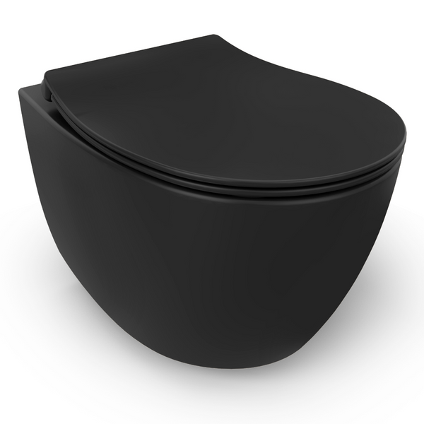 vtwonen Isvea Wc Toilet Badkamer Hangend Zwart Inclusief Softclose Toiletbril