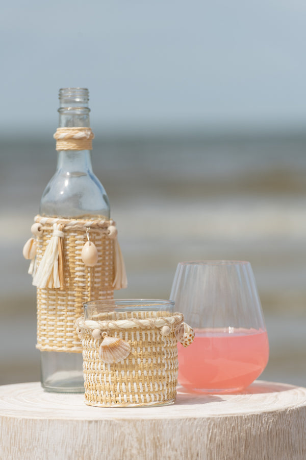 Vtwonen J-Line Decoratie Fles Met Schelpen - Glas - Naturel