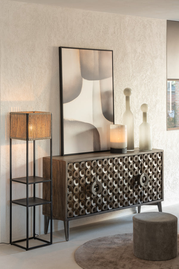 Vtwonen J-Line Decoratie Fles Norma - Glas - Grijs - Large