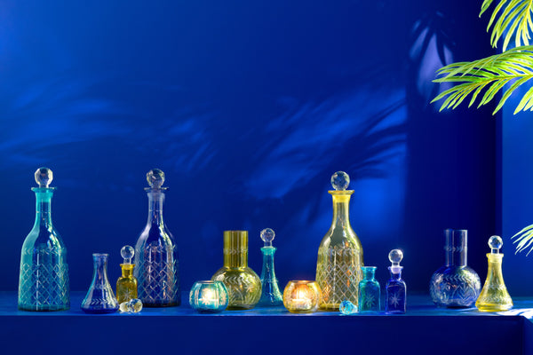 Vtwonen J-Line Decoratie Flessen Tarifa - Glas - Mix - Small - 3 Stuks