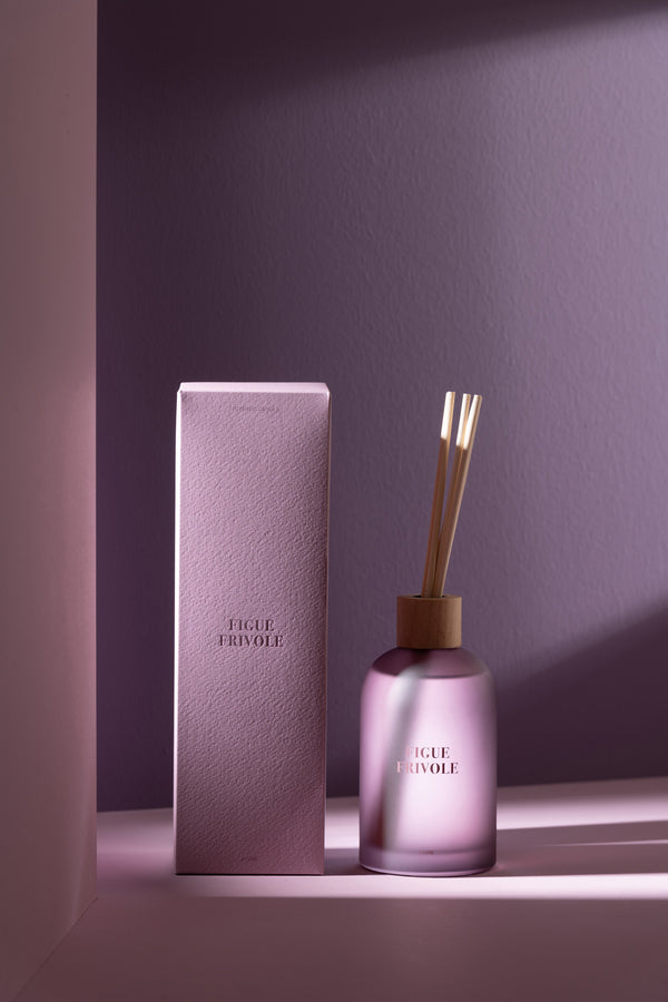Vtwonen J-Line Geurolie + Stokjes Accords Essentiels - Figue Frivole - Paars - 250 Ml