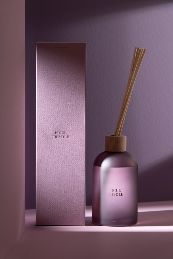 Vtwonen J-Line Geurolie + Stokjes Accords Essentiels - Figue Frivole - Paars - 550 Ml