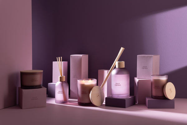 Vtwonen J-Line Geurolie + Stokjes Accords Essentiels - Figue Frivole - Paars - 550 Ml