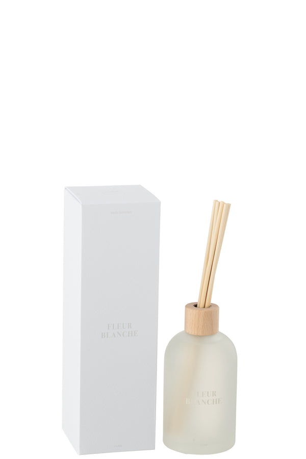 vtwonen J-Line geurolie + stokjes Accords Essentiels - Fleur Blanche - wit - 250 ml