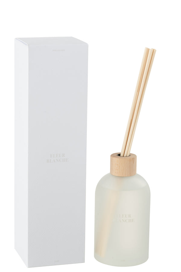 vtwonen J-Line geurolie + stokjes Accords Essentiels - Fleur Blanche - wit - 550 ml