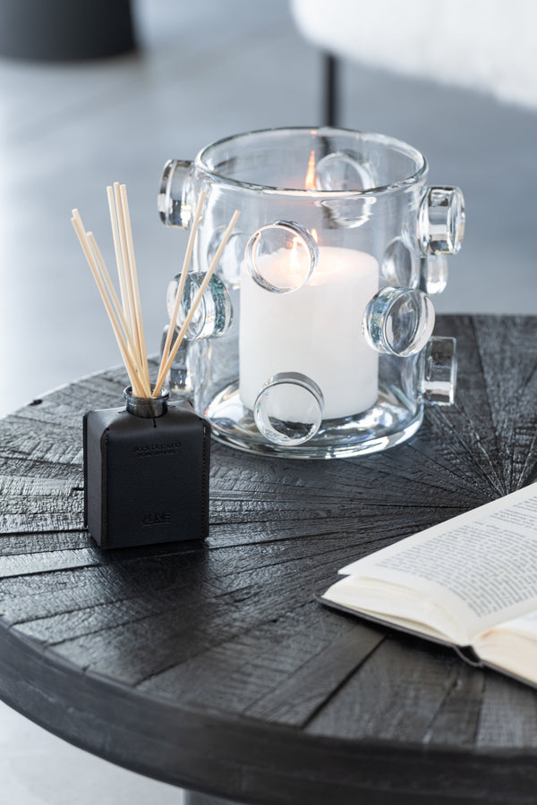 Vtwonen J-Line Geurolie + Stokjes - Black Diamond - Leder - Zwart - 100ml