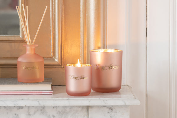 Vtwonen J-Line Geurolie + Stokjes Cosy Times - Rainbow Reef - Roze - Glas