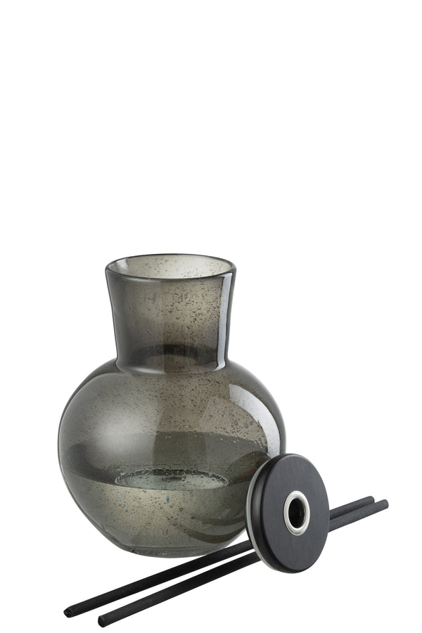 Vtwonen J-Line Geurolie + Stokjes Deksel Olive & Frank Incense - Glas - Groen