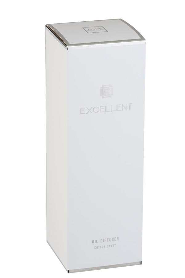 Vtwonen J-Line Geurolie + Stokjes Excellent - Cotton Candy - Glas - Zilver