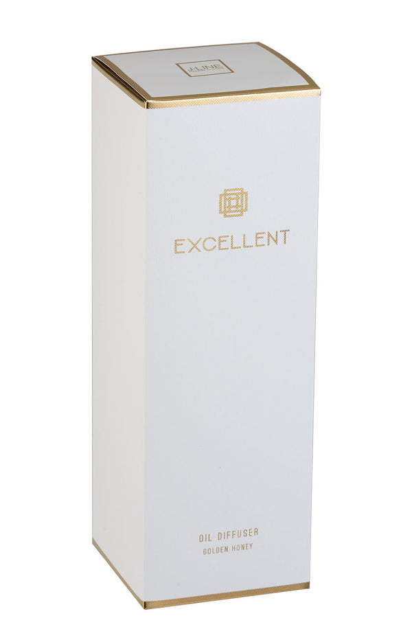 Vtwonen J-Line Geurolie + Stokjes Excellent - Golden Honey - Glas - Goud