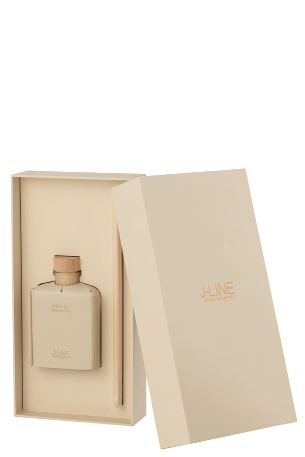 Vtwonen J-Line Geurolie + Stokjes - Suit & Tie - Leder - Beige - 100ml