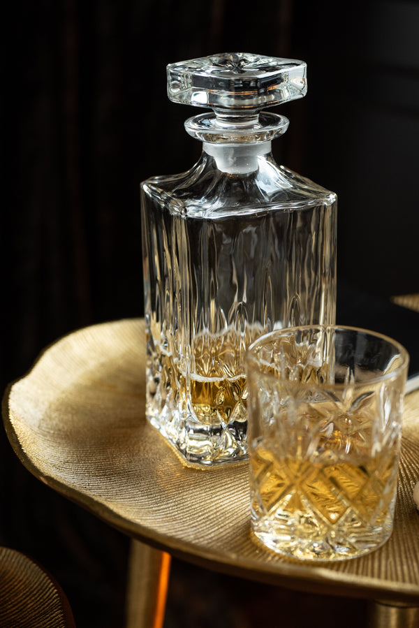 Vtwonen J-Line Karaf + Stop Geslepen - Decanteerkaraf - Glas - Transparant