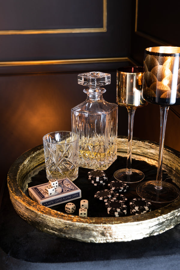 Vtwonen J-Line Karaf + Stop Geslepen - Decanteerkaraf - Glas - Transparant