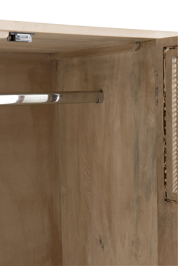 Vtwonen J-Line Kast Geweven - 3 Deuren + 4 Laden - Hout - Naturel