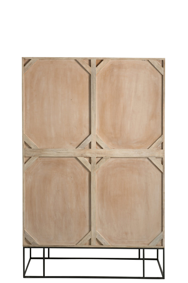 Vtwonen J-Line Kast Geweven - 3 Deuren + 4 Laden - Hout - Naturel