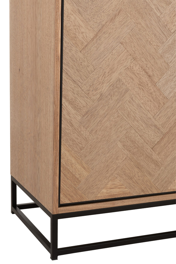 Vtwonen J-Line Kast Hoog Zigzag - Hout/metaal - Naturel/zwart