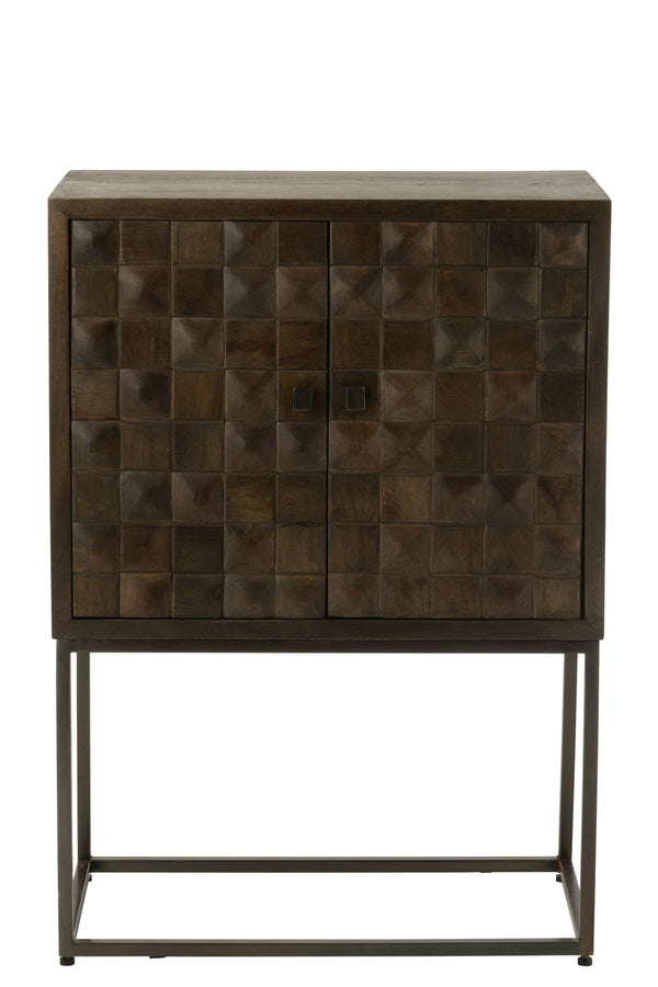 Vtwonen J-Line Kast Pino - Metaal/mangohout - Bruin/grijs