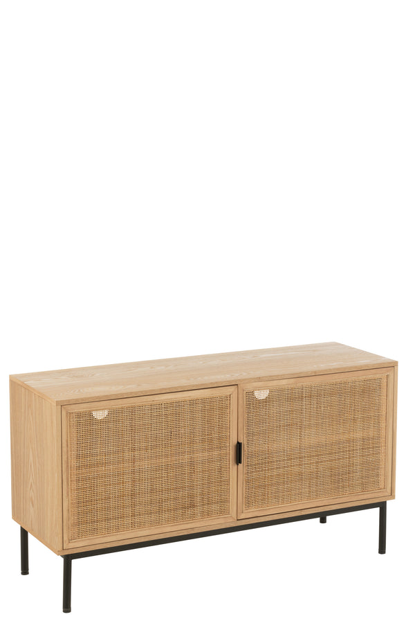 vtwonen J-Line kast Vierkant - hout/metaal - naturel/zwart - large