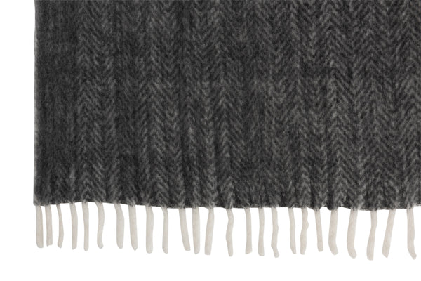 Vtwonen J-Line Plaid Boord - Polyester - Zwart/wit - 190 X 136 Cm