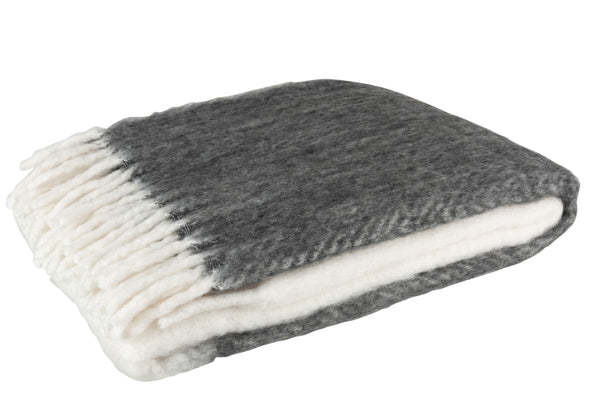 vtwonen J-Line plaid Boord - polyester - zwart/wit - 190 x 136 cm