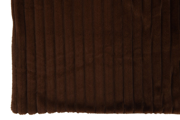 Vtwonen J-Line Plaid Corduroy - Polyester - Chocolade - 180 X 130 Cm