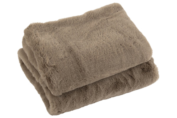 Vtwonen J-Line Plaid Cutie - Fleece Deken – Polyester – Muisgrijs - 180 X 130 Cm